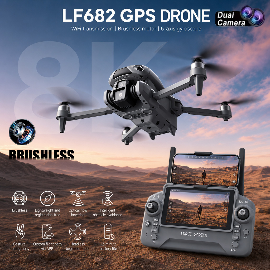Drone Camera Professional - Nuovo Drone LF682 con Doppia Fotocamera